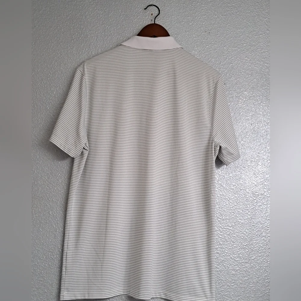 Nike Golf  Dri-Fit Grey & White Striped Shirt     Size L
